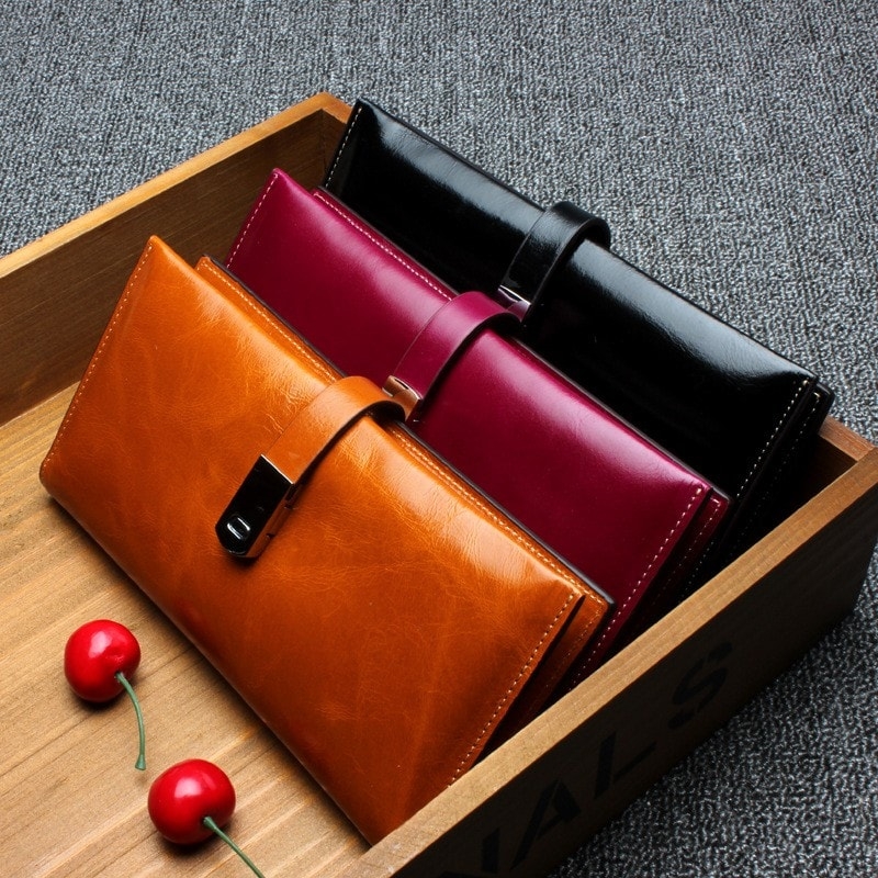 Tan Geunine Leather Classy Clutch Purse