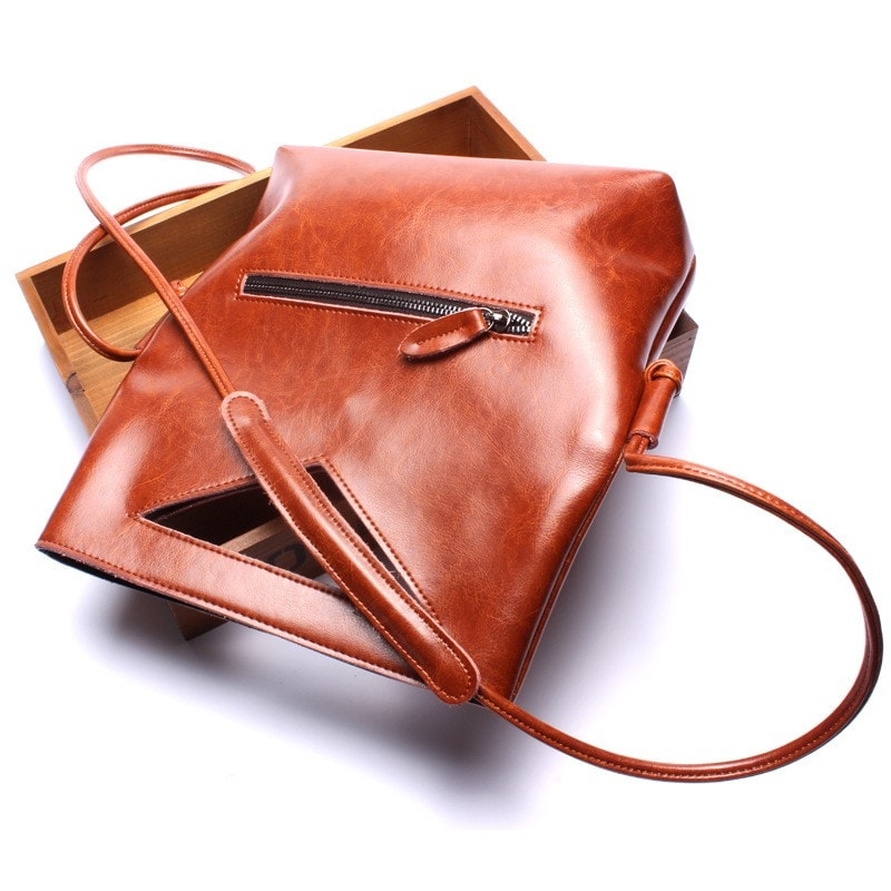 Women's Brown Handle Stylish Genunie Leather Handbags with Strap