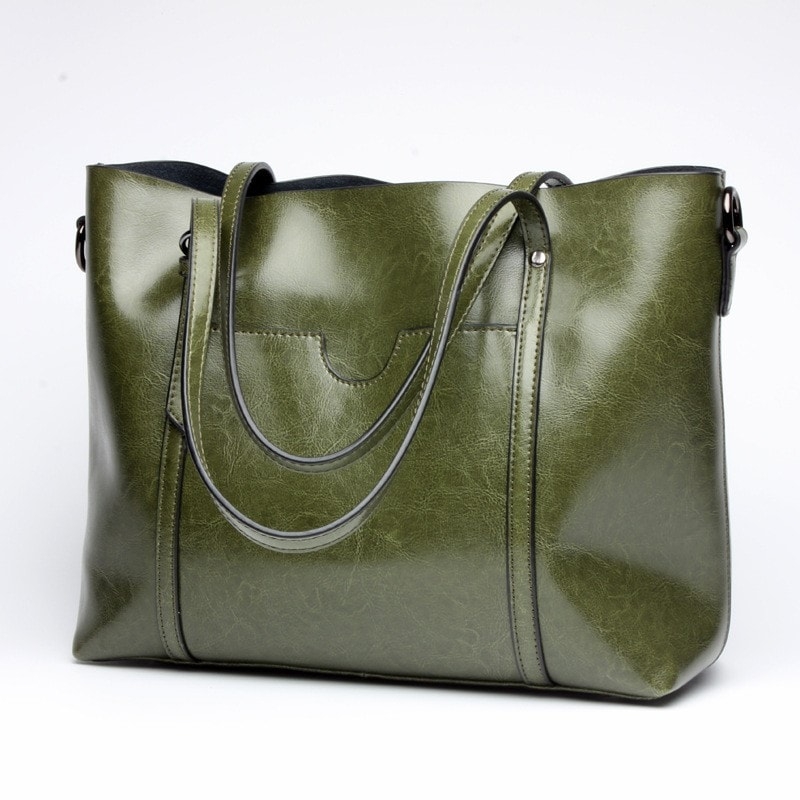 Dark Green Genuine Leather Side Bags