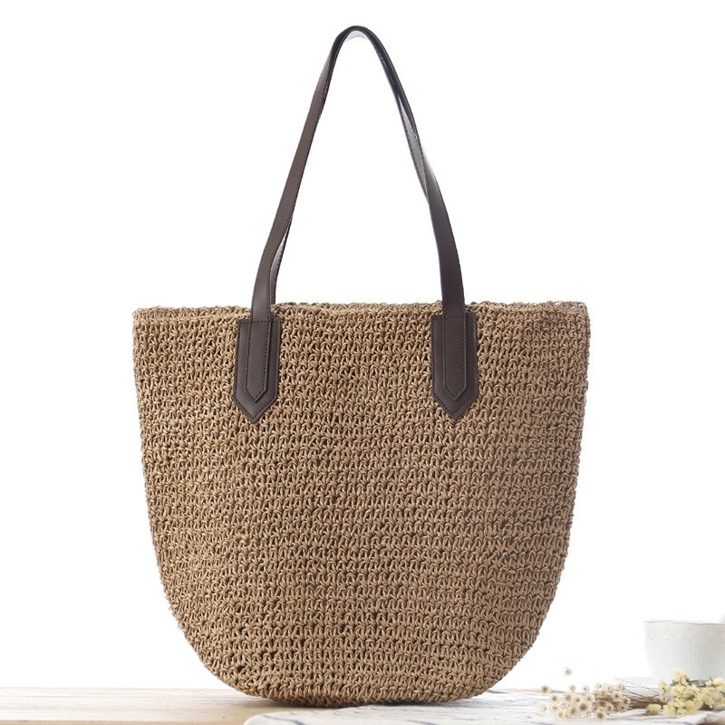 Beige Summer Beach Tote for Travelling