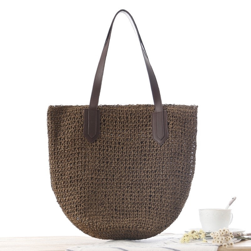Beige Summer Beach Tote for Travelling