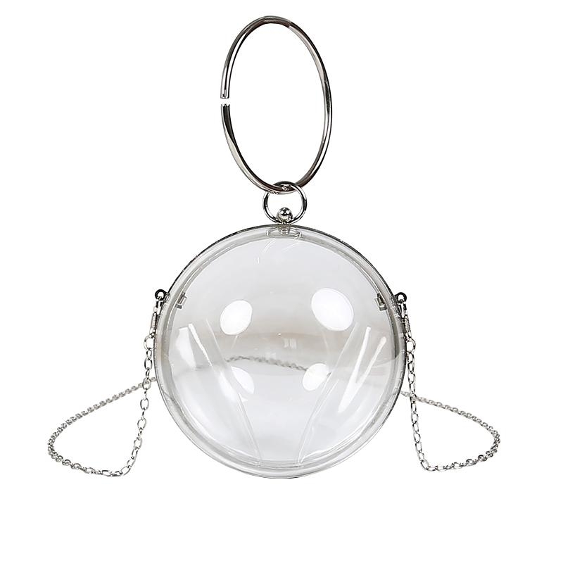Metal Round Handle Sphere Clear Bags Transparent Crosdbody Summer Bags
