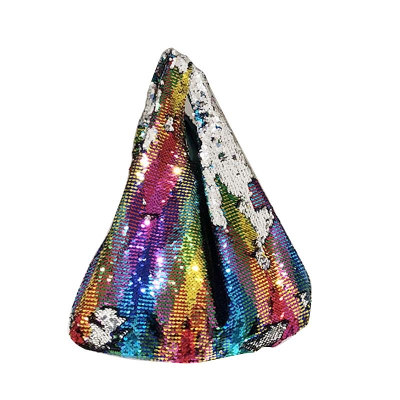 Multicolor Sequin Rainbow Shopper Bag