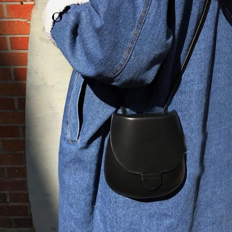 Black Flap Side Bags Vintage Crossbody Saddle Bags