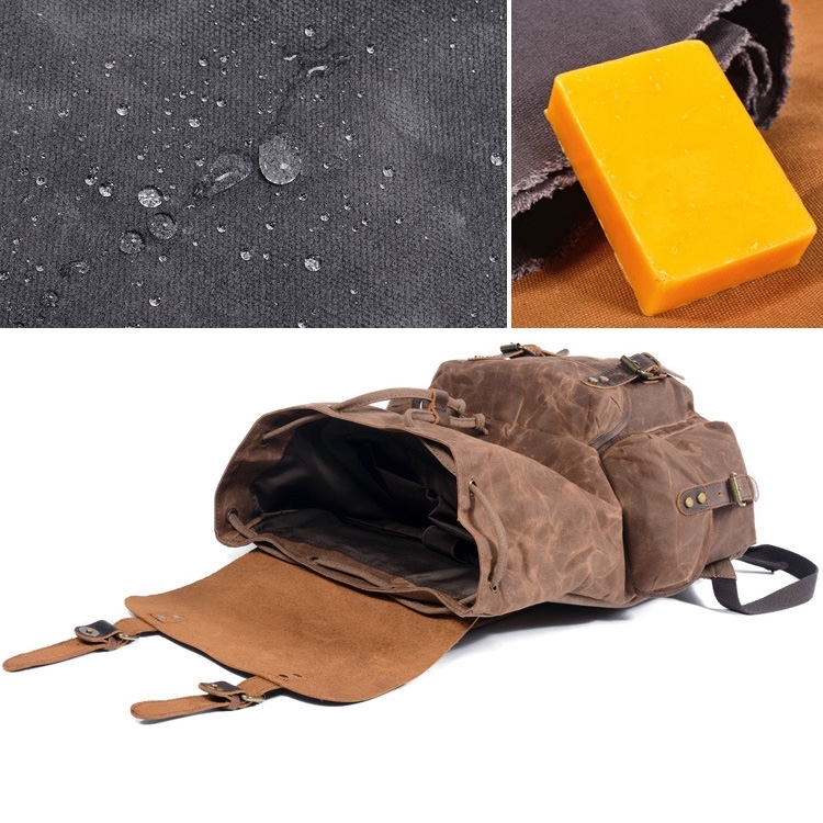 Black Retro Canvas Buckle Flap Large Backpack Outdoor Waterproof Bag