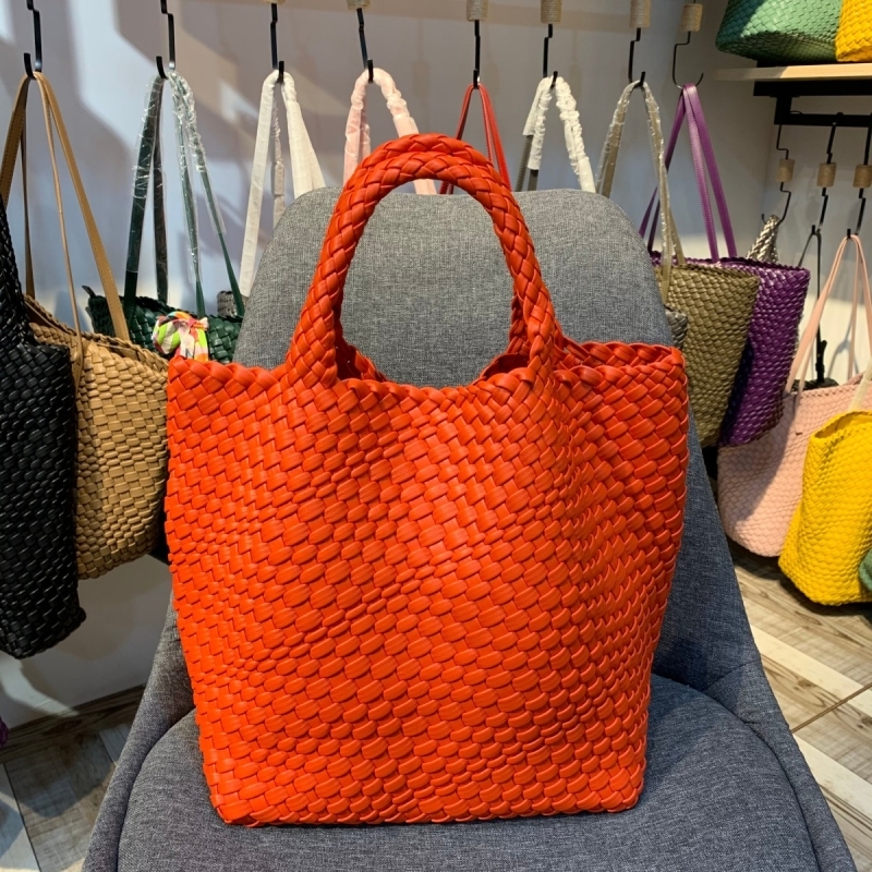 Red Woven Leather Shopper Bag Large Handbag Soft Purses for Work