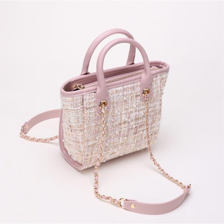 Pink Pearls Kintting over the Shoulder Bags
