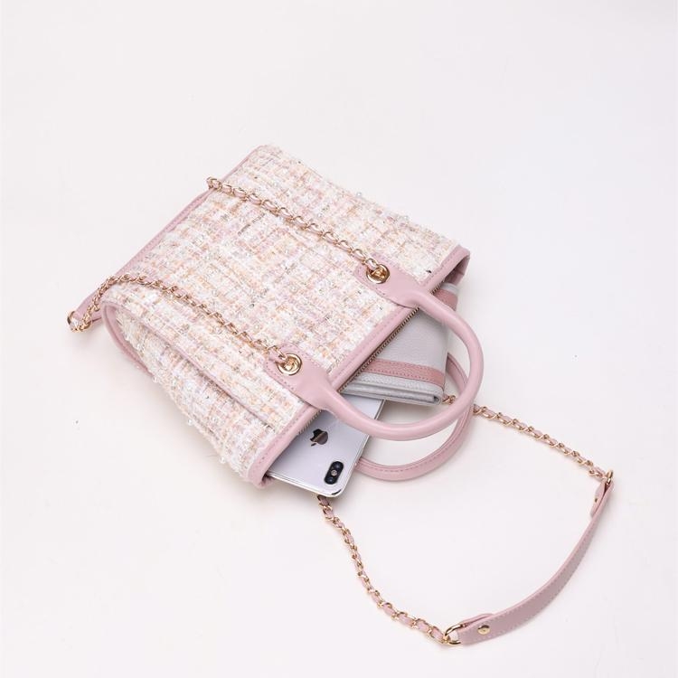 Pink Pearls Kintting over the Shoulder Bags