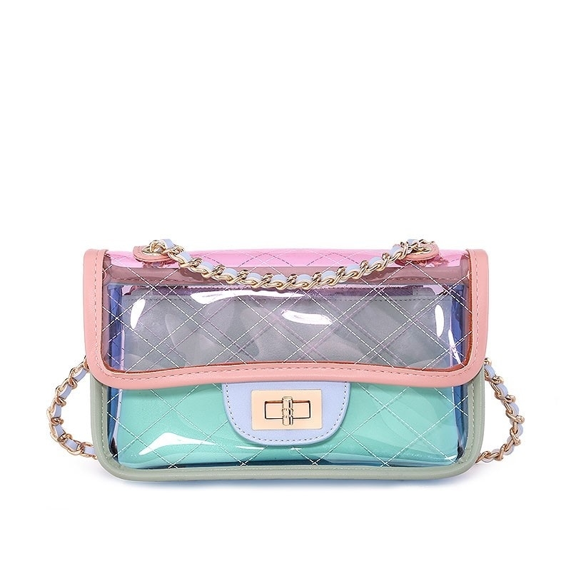 Light Green Clear Crossbody Purse with Chain 2020 Version