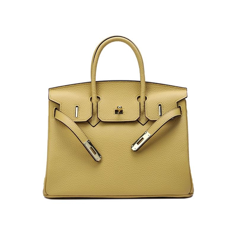 White Litchi Leather Handbags Classic Satchel Bags