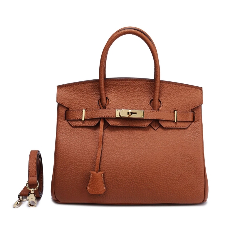 Rose Pink Litchi Leather Handbags Classics Satchel Bags