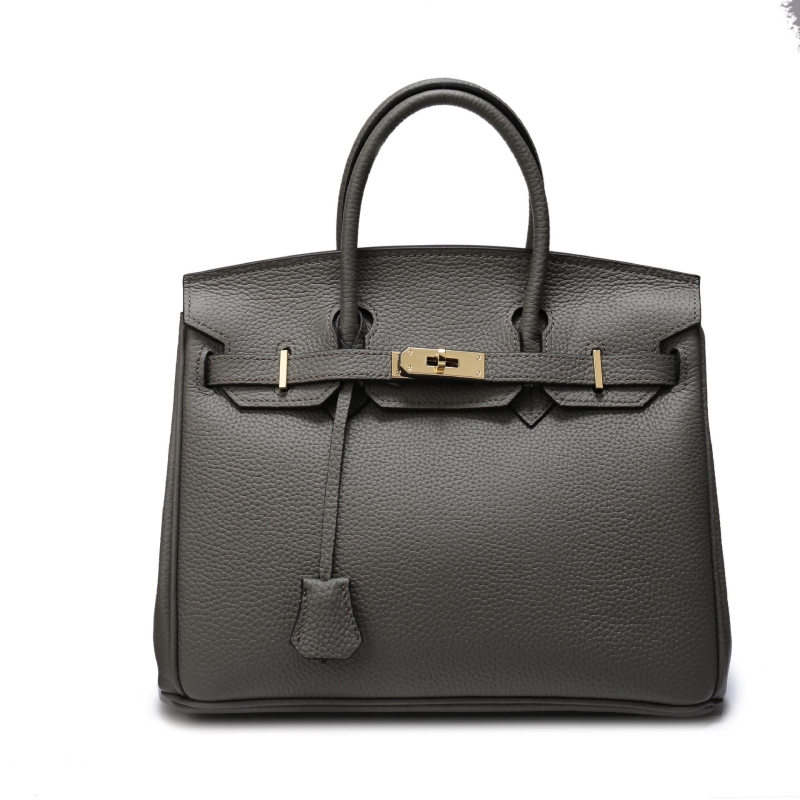 Brown Litchi Leather Handbags Classics Satchel Bags