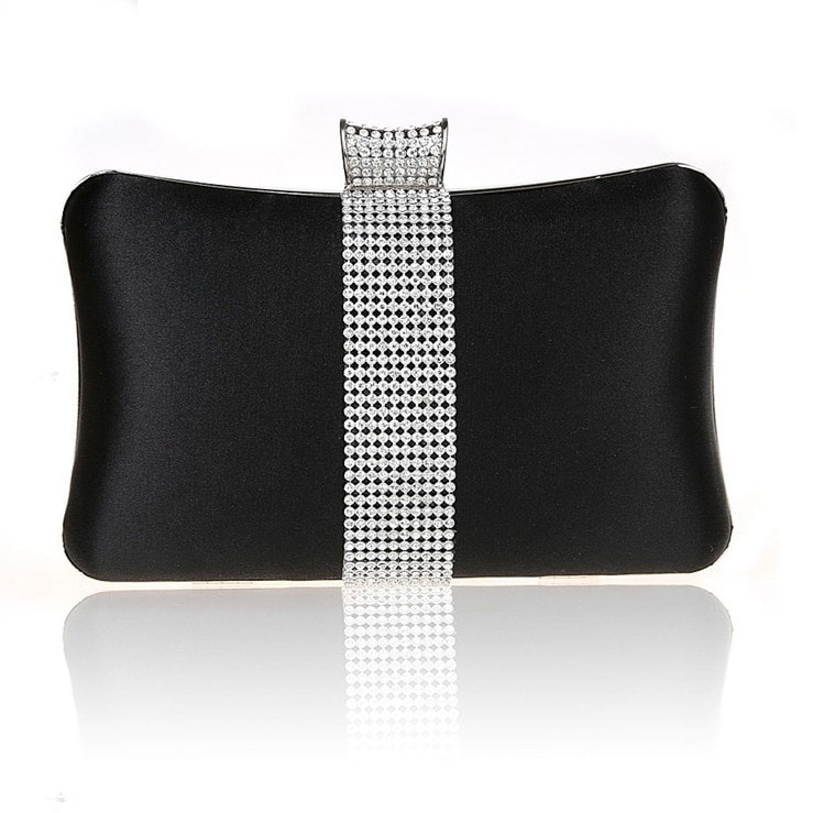 Red Evening Box Clutch Rhinestone Elegant Party Bags for Prom