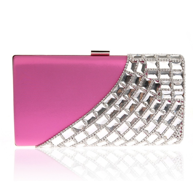 Pink Crystal and Rhinestones Clutch Bag Evening Bags