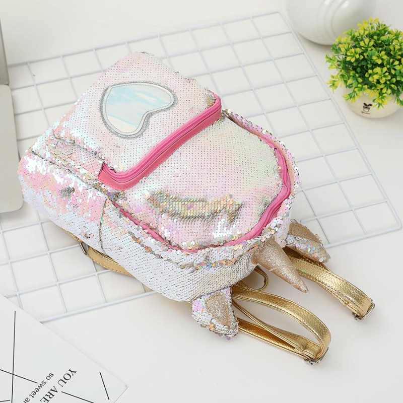 Gold Unicorn Sequin Cute Backpack Holographic School Backpacks