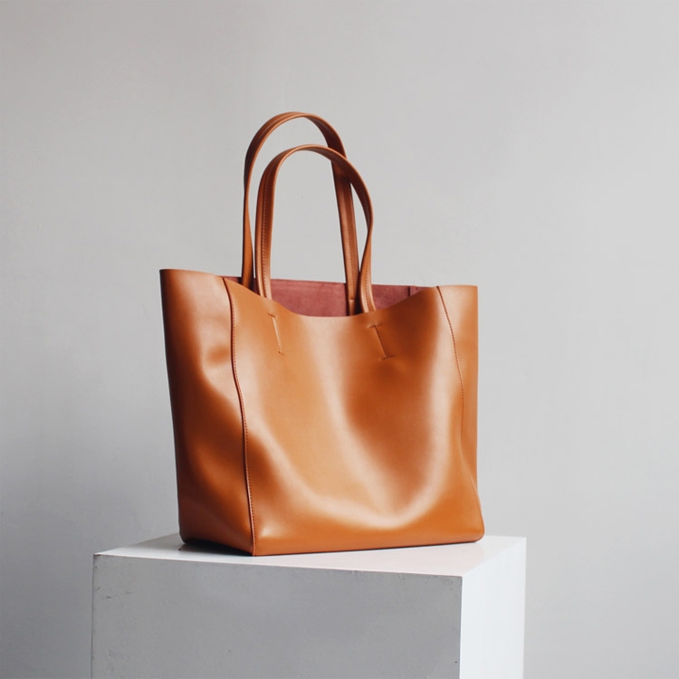 Tan Soft Leather Daily Tote Bags