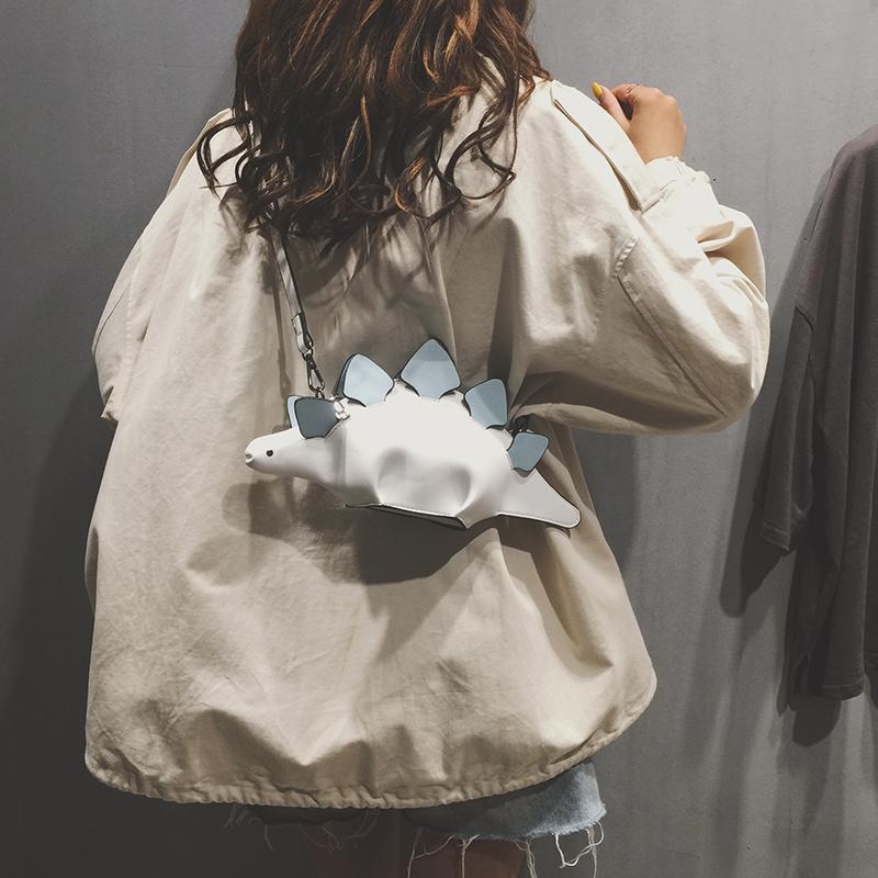 White Dinosaur Shape Cute Purses Cartoon Crossbody Bags