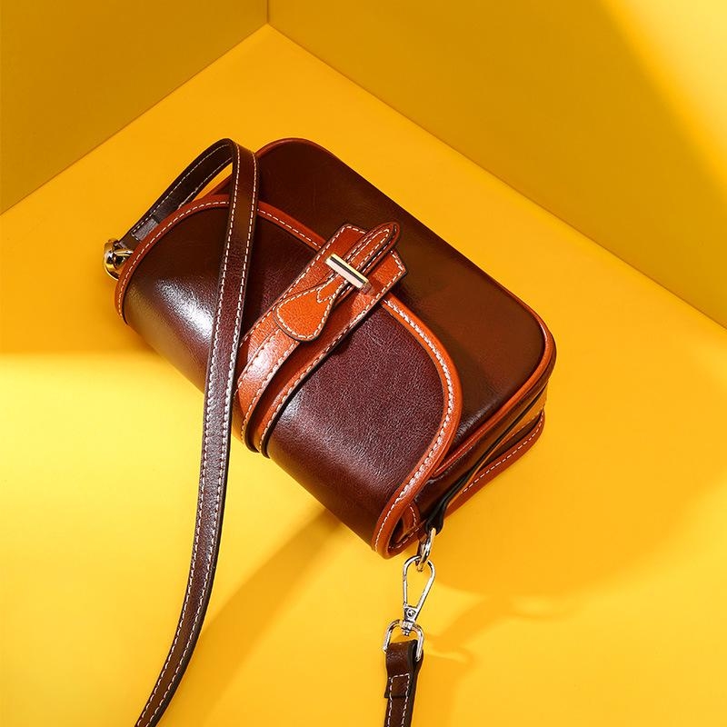 Coffe Color Leather Crossbody Purses Shoulder Bags Mini Bags