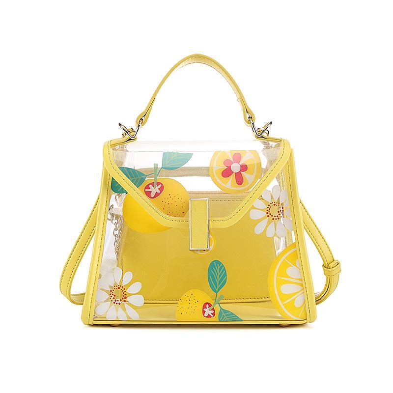 Yellow Strawberry Clear Bags Summer Handbags