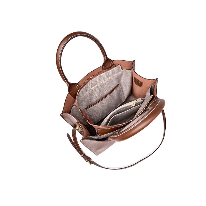 Women's Dark Brown Soft Leather Tote Bag Work Handbags