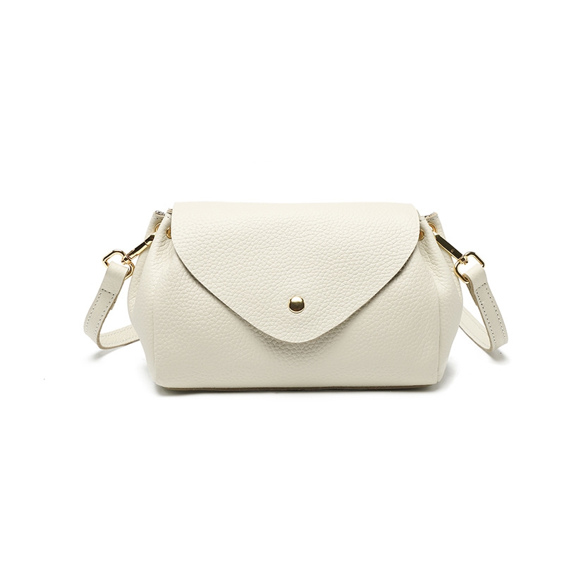 Women's White Soft Leather Flap Crossbody Mini Bags