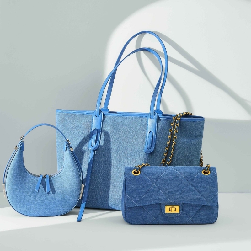 Women's Blue Denim Hobo Bags