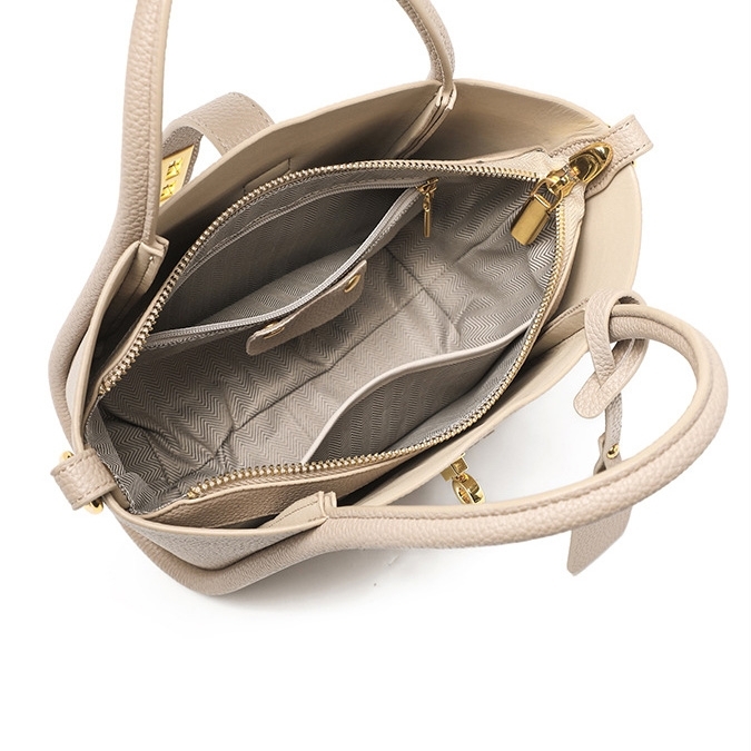 Women's Grey Leather Belt Hanfbags Shoulder Mini Tote Basket Bags