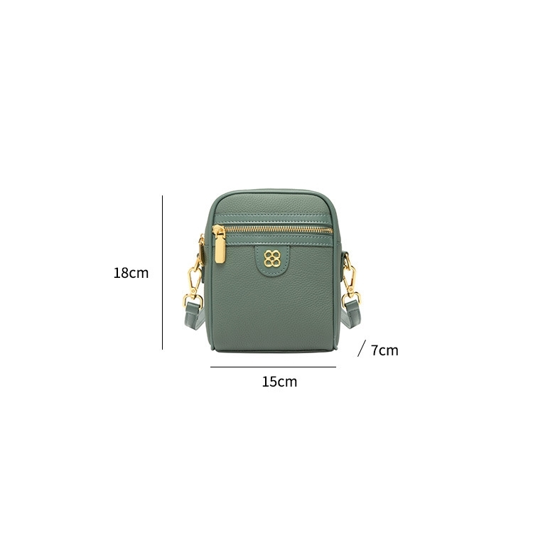 Women‘s Leather Green Square Shoulder Mini Bags