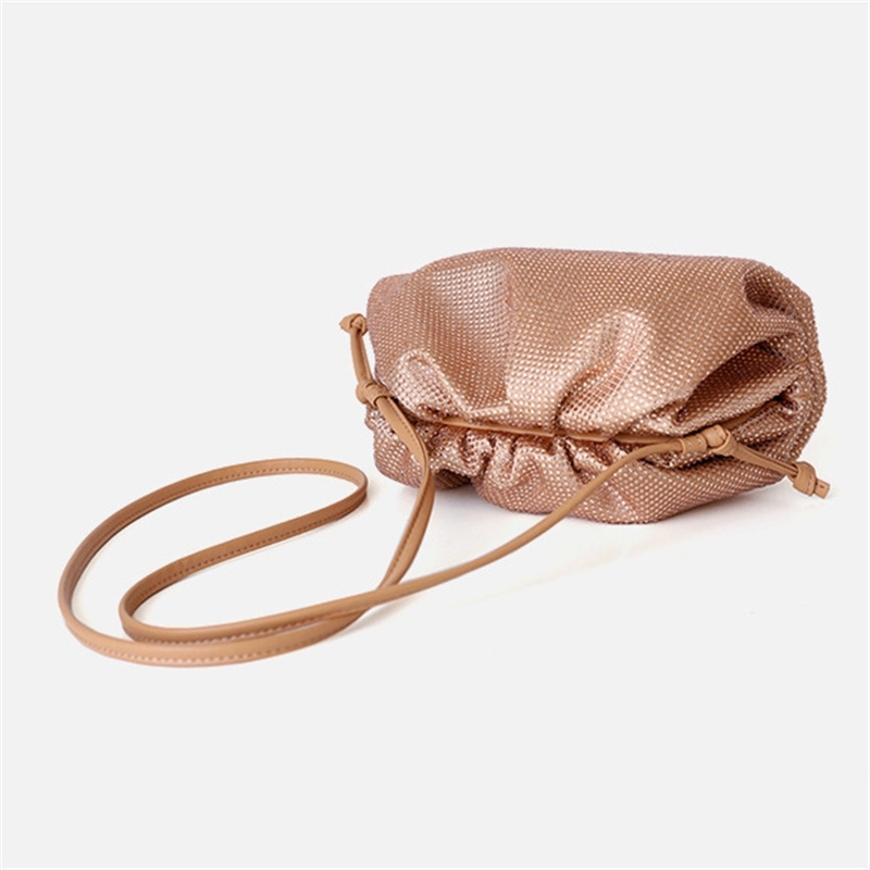 Women's Silver Ploymer Mini Handbag Rhinestone Shoulder Bag