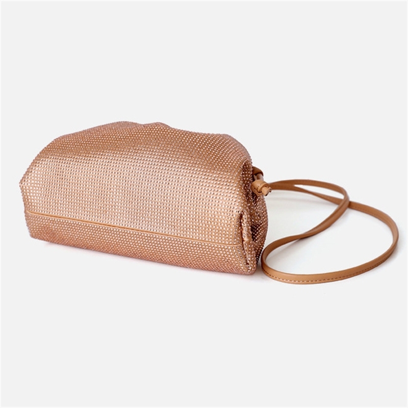 Women's Gold Ploymer Mini Handbag Rhinestone Shoulder Bag