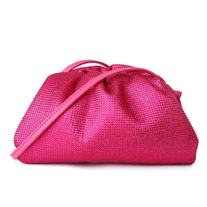 Women's Pink Ploymer Mini Handbag Rhinestone Shoulder Bag