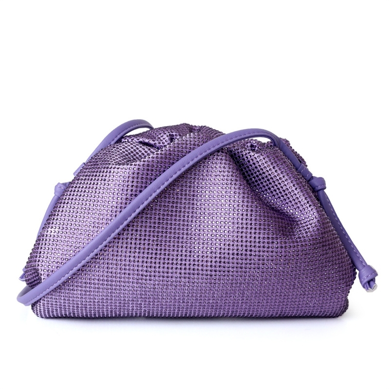 Women's Purple Ploymer Mini Handbag Rhinestone Shoulder Bag