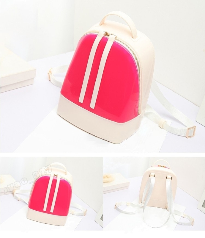 Red and White Backpack Cute Clear Jelly Bags