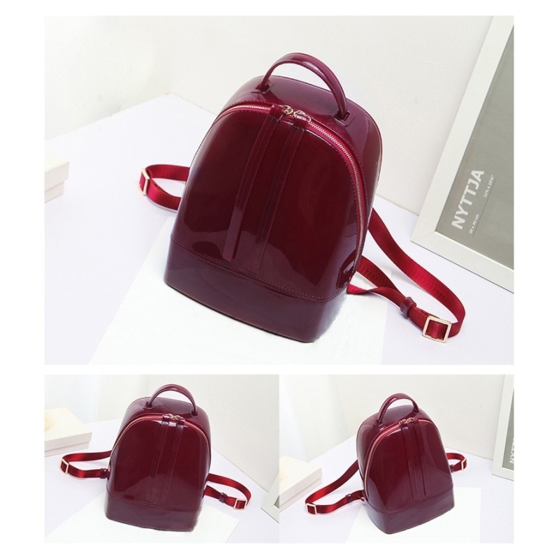 Burgundy Backpack Cute Clear Jelly Bags