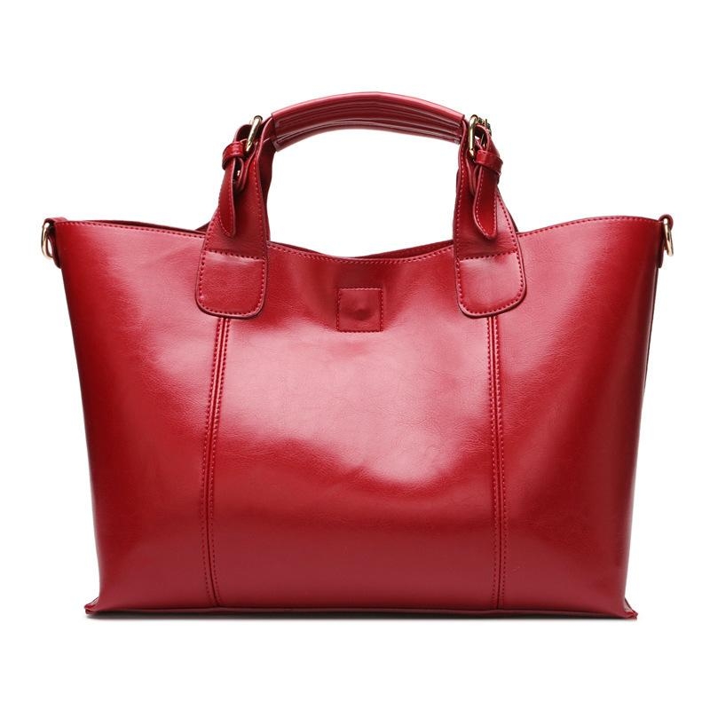 Red Leather Tote Bags Inner Pouch Women's Work Bags | Baginning
