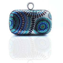 Blue and Green Sequin Circle Clutch Bags | Baginning